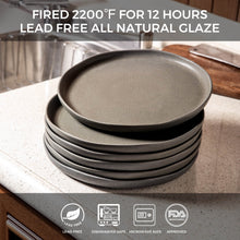 Load image into Gallery viewer, 8.5 Inch Salad Plates Set of 6 with Wavy Rim - ASP005 Microwave, Dishwasher Safe, Scratch Resistant
