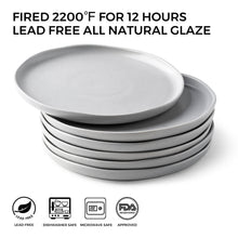 Load image into Gallery viewer, AmorArc Porcelain Dinner Plates Set of 6, Wavy Rim 10.5 Inch-ADP006
