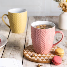 Load image into Gallery viewer, Ceramic Coffee Mugs with Multi Textured Patterns 18oz Set of 6 -ACM007
