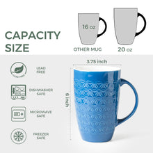 Load image into Gallery viewer, Ceramic Tall Coffee Mugs with Geometric Patterns 20OZ Set of 6 - ACM002
