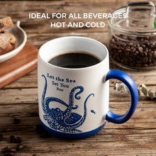 Load image into Gallery viewer, Ceramic Coffee Mugs with Sea Life Textured Patterns 18OZ Set of 6 - ACM005
