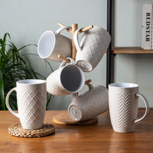 Load image into Gallery viewer, Ceramic Tall Coffee Mugs with Geometric Patterns 20OZ Set of 6 - ACM002
