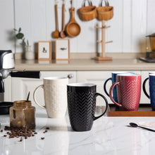 Load image into Gallery viewer, Ceramic Tall Coffee Mugs with Geometric Patterns 20OZ Set of 6 - ACM002
