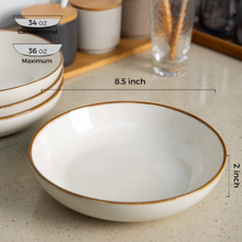Load image into Gallery viewer, 8.5 inch Ceramic Salad / Pasta Bowls 36OZ Set of 4
